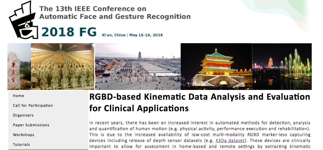 Special Session: Face & Gesture 2018 - RGBD-based Kinematic Data Analysis and Evaluation for Clinical Applications